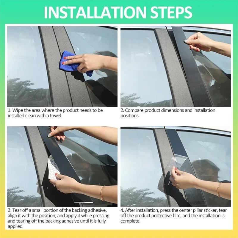 Car Window Cover For Land Rover Discovery 5 L462 2017~2024 Pillar Sticker Posts Black Carbon Fiber Silver B C Column Accessories