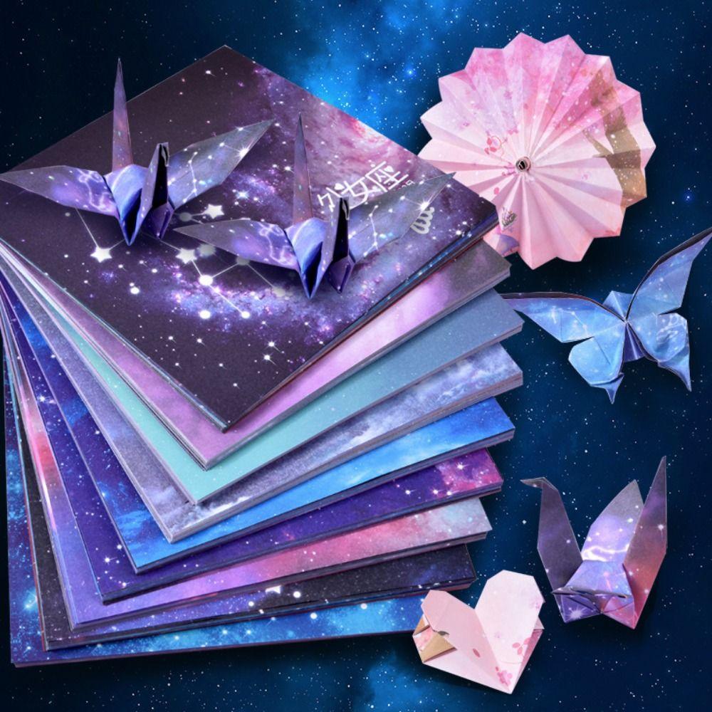 50 Fogli Carta Origami Doppio Lato - Motivi Galassia E Spazio, 15x15 Cm, Per Scrapbooking E Fai Da Te