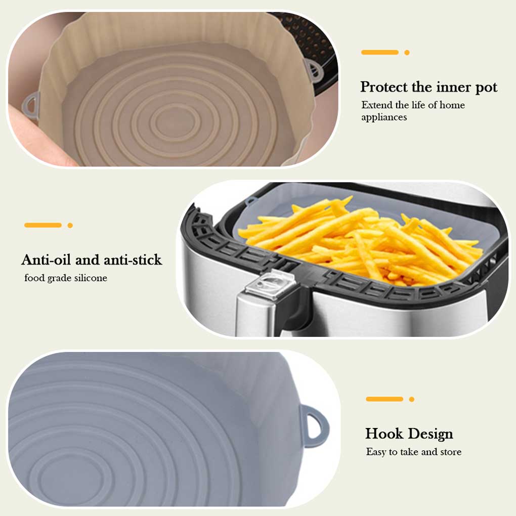 Air Fryer Silicone Tray Heats Resistant Food Baking Pan Oil-proof Reusable Oven Mat Bakeware Accessory for Kitchen Bakery