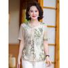 2025 Summer Short Sleeve T-Shirt for Mom: Fashionable Chinese Style Blouse for 50+ Women