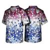 Men's Short Sleeve V-Neck  Print Chest Pocket Care Top