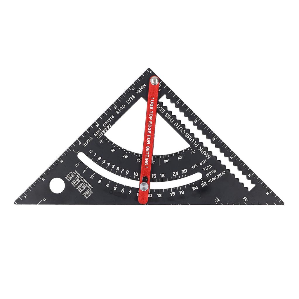 7in Carpenter Square Aluminum Alloy 70 Degrees  Adjustable Combination Square Metal Rafter for Woodworking