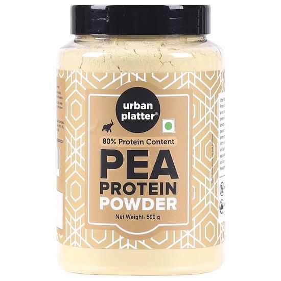 Urban Platter Hrachový proteinový koncentrát v prášku, 500 g [Bez příchuti | Neslazený | Přidávejte do nápojů, pečiva, dezertů, slaných jídel]
