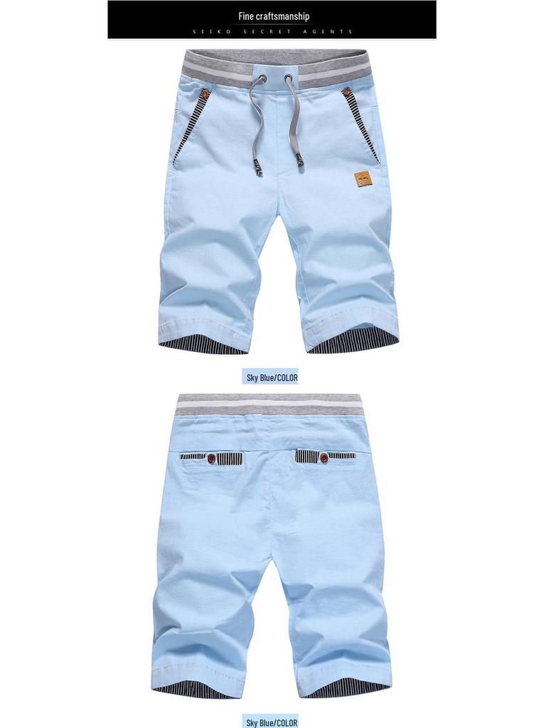 Herren Schnelltrocknende Baumwolle Strand Sportshorts - Übergröße