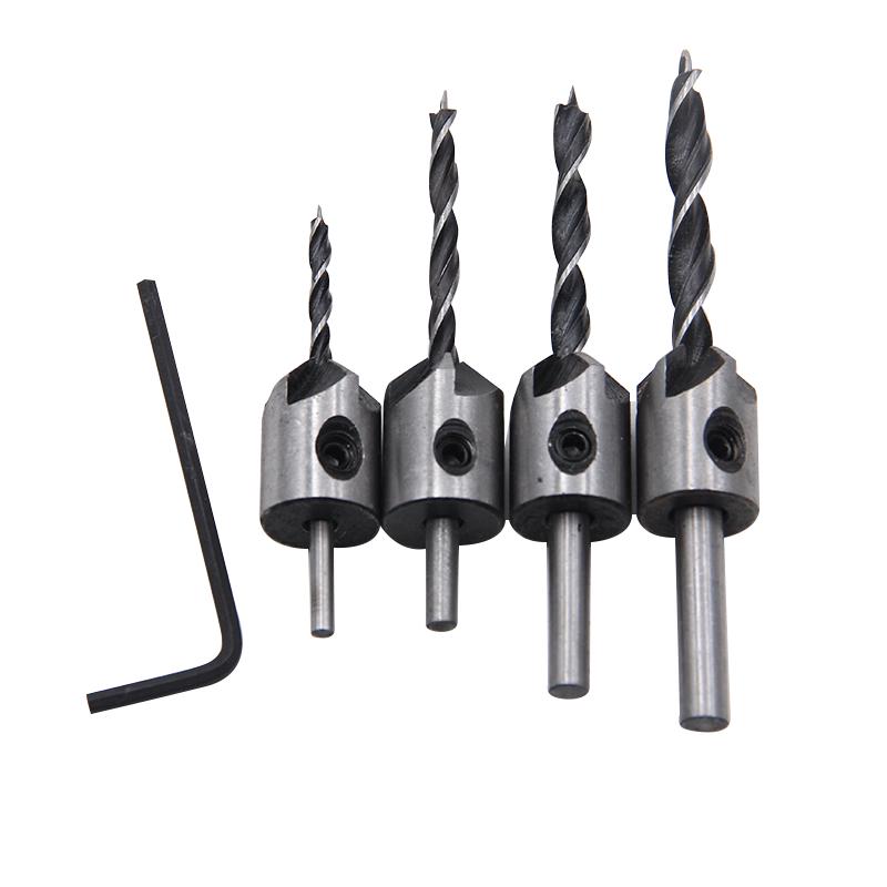 Three-Point Woodworking Countersink Drill Bit Set