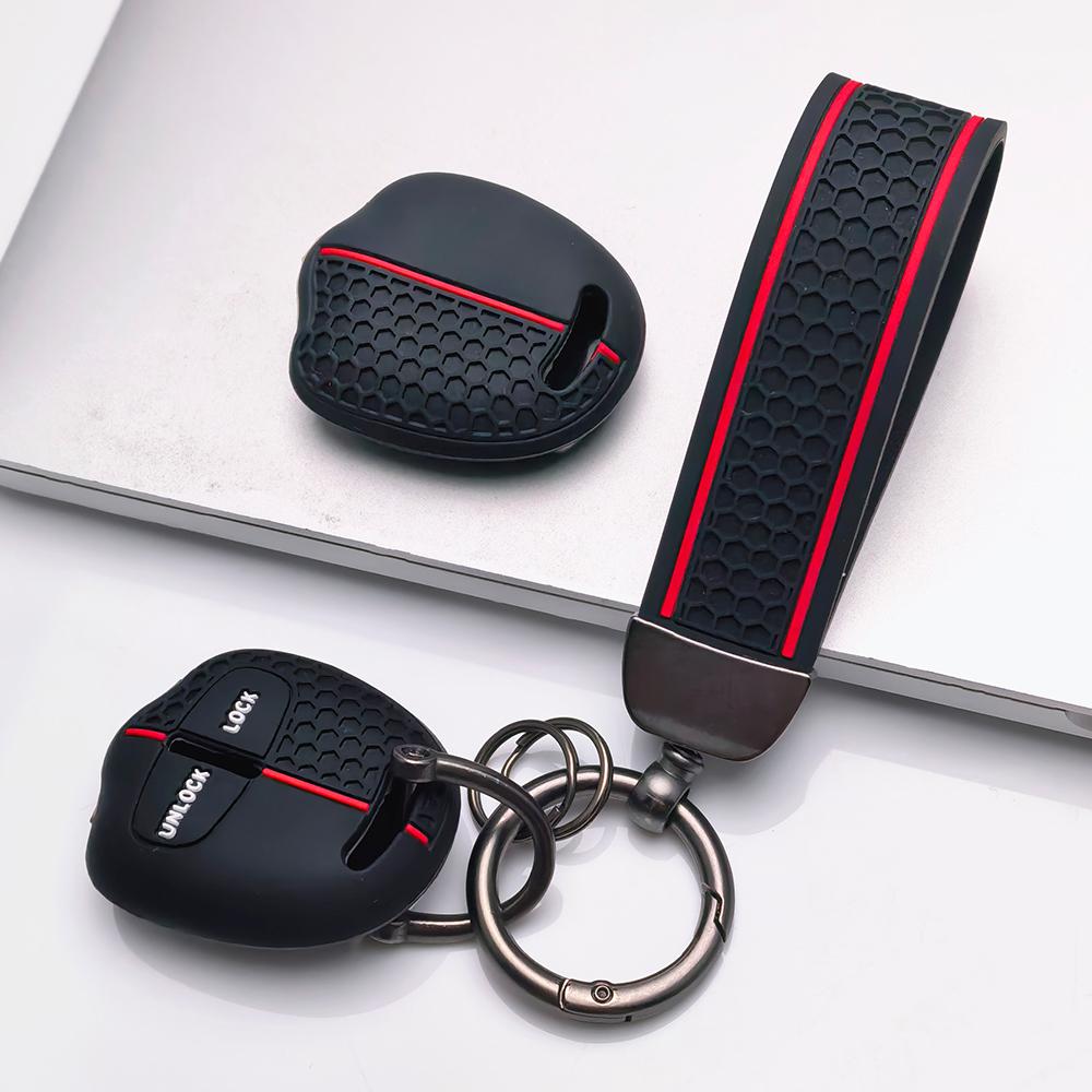 Key Fob Cover for Mitsubishi Pajero Sport Lancer EX Outlander ASX Colt Grandis with Keychain Anti-Scratch Surface Shockproof Structure