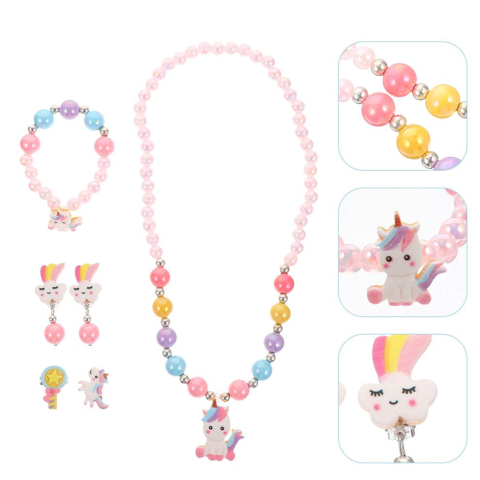 4 Sets Kids Jewellery Girl Pearl Jewelry Necklace For Children'S