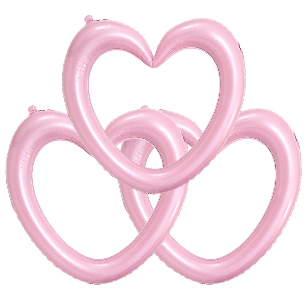 2/3/4/6 Pack of Heart-Shaped Aluminum Foil Balloons, 40inch Hollow Heart Balloons, Suitable for Valentine's Day, Birthday Parties, Weddi