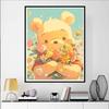Disney Diamond Painting 5D Winnie The Pooh Holding Flowers Cartoon Movie Cross Stitch Embroidery Handmade Gift Home Decor