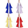 Costum Cosplay Fete Antice Grecești Romane Rochie cu Mânecă Lungă Broderie Aurie Patchwork Tulle Rochie de Halloween