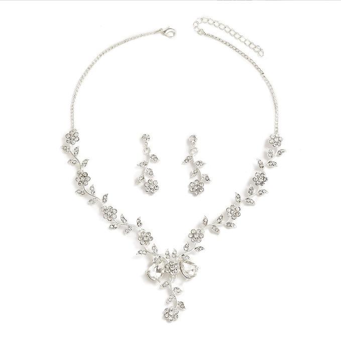 Brautschmuck Set Accessoires Halskette Ohrringe Set Damen Abendkleid Hochzeit Damen Set Ketten High-End Modeschmuck