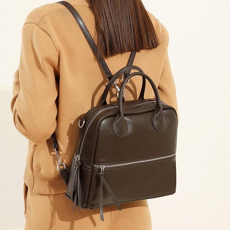 Plecak wielofunkcyjny Skóra bydlęca Duża pojemność Przenośna torba listonoszka Teksturowany plecak damski