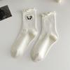 Ladies Spring and Autumn Fungus Lace Bow Embroidery Medium Tube Pile Pile Cotton Socks