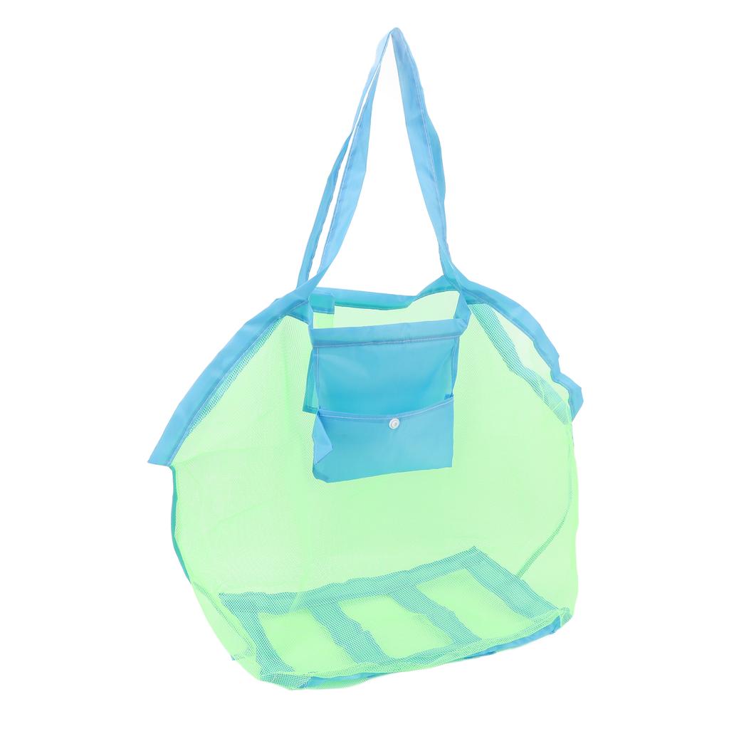 Mesh Beach Bag Multipurpose Large Capacity Foldable Beach Toy Bag for Beach Pool Outdoor Travel Gym