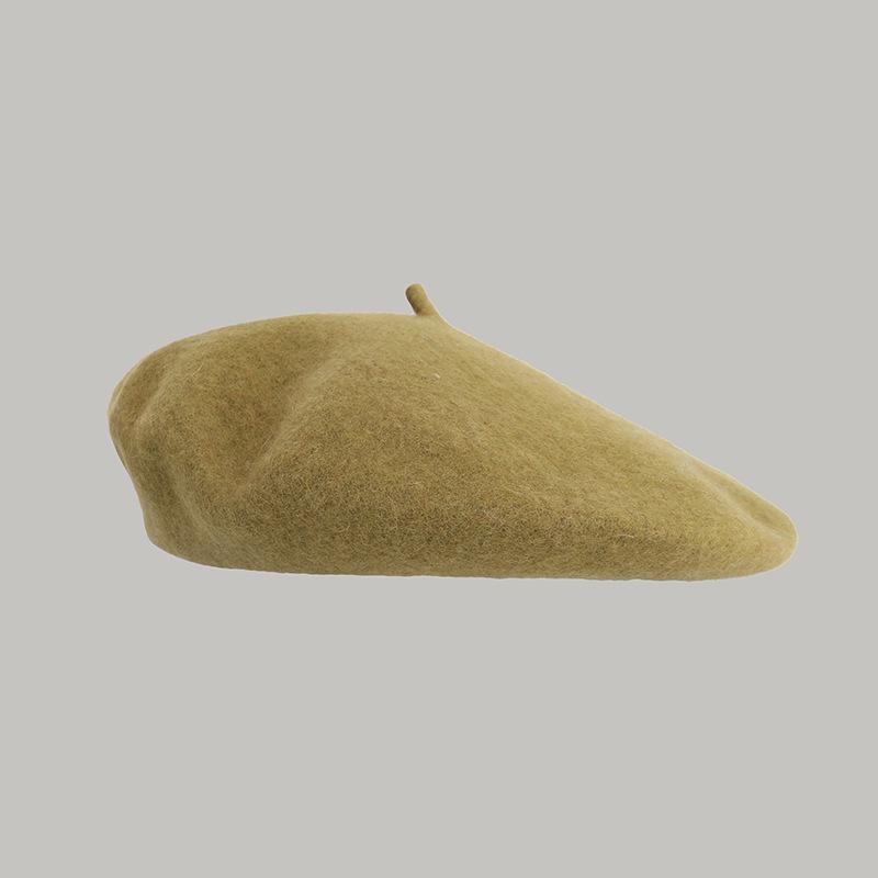 Dámský vlněný baret ve velkých velikostech - Všestranný zimní klobouk v jednobarevném retro japonském a korejském stylu