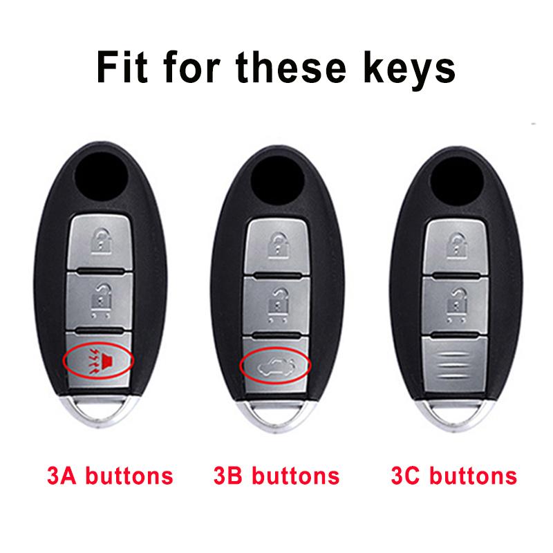 Silver Edge 3 Buttons Car Key Case for Nissan Juke X-trial Qashqai Micra Leaf Note Murano Lafesta Smart Remote Control Cover