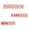 Nouveau design français à imprimé léopard avec strass diamant rouge fleur manucure faux ongle pièce d'ongle carrée européenne et américaine