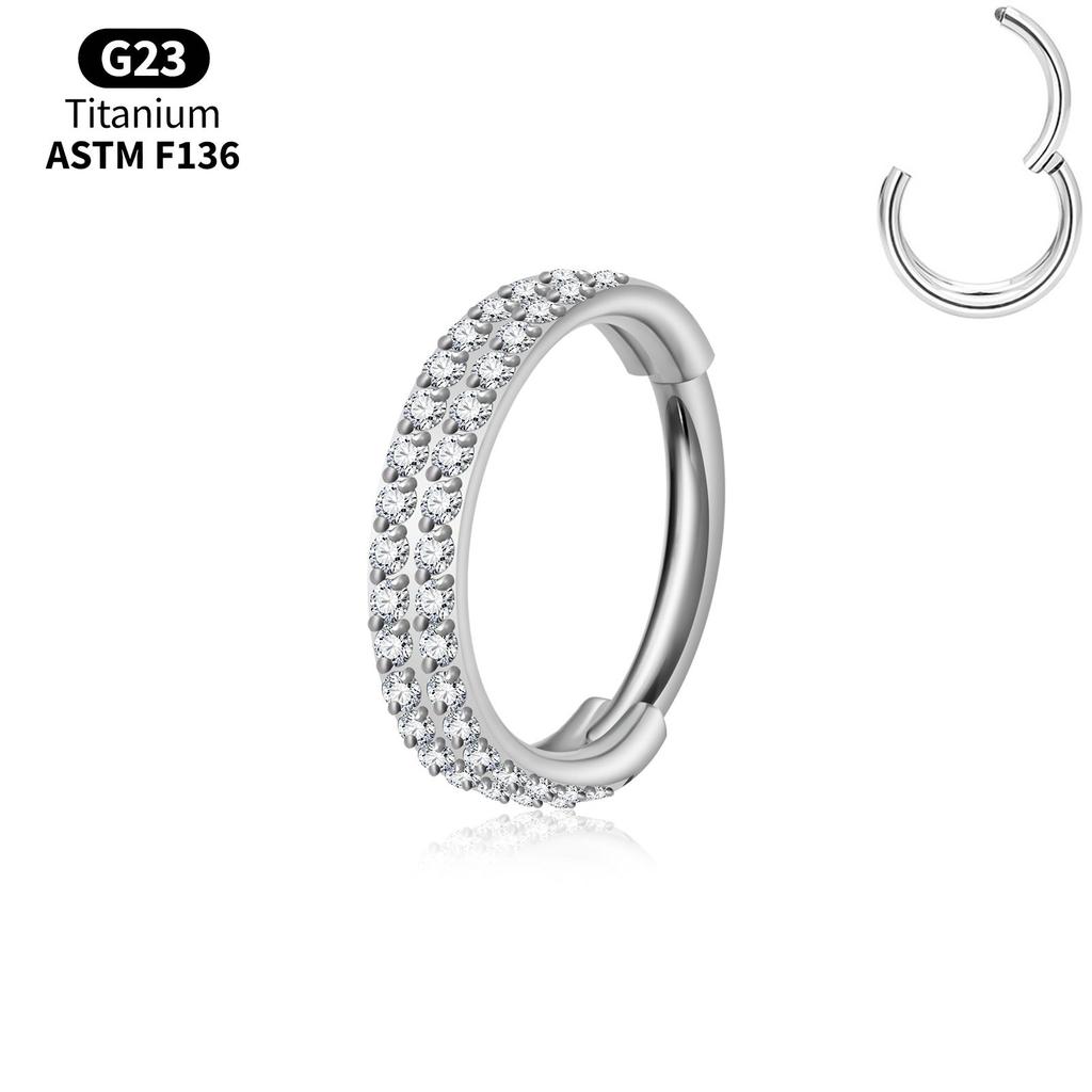 Titan-Hoop-Clicker-Set Helix Tragus Septum Conch Vertikal Anatomie Stack Nase Lippenring Scharnier Segment Piercing Körperschmuck