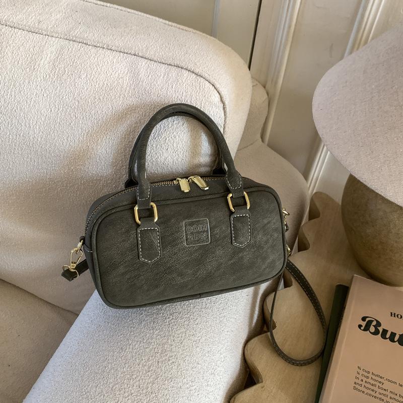 Bag Women's Handheld Winter New Simple Small Square Bag Bowling One Shoulder Retro Fashion Messenger Bag