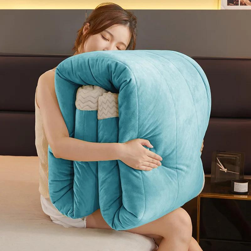 Wool Throw Blanket Keep Warm Winter Bed Blankets Double Sided Queen Duvet Cover Camping Double Bed Cover Bedspread On The Bed