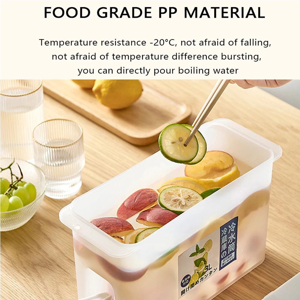 3.5L Large Capacity Cold Water Pitcher Cold Kettle with Faucet In Refrigerator Iced Beverage Dispenser Refrigerator and Spigot