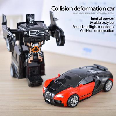 Carro Transformador Inercial para Brinquedo Robô com Design Colorido