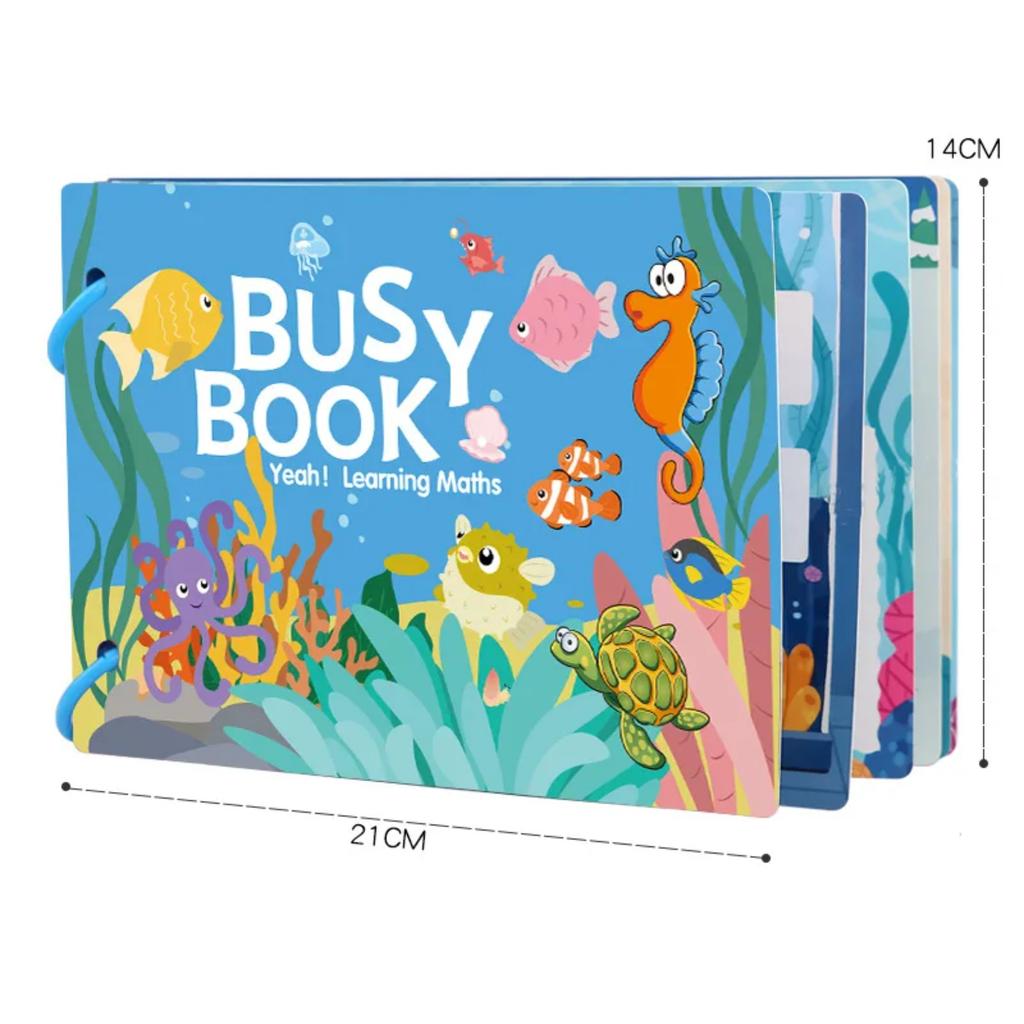 1Set Cartoon Quiet Book Montessori Busy Book with Animal Recognition Puzzle Interactive Game Cards for Preschool DIY Puzzle Book