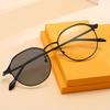 1pcs Retro Metal Frame Fashion Glasses for Men Women Day Night Use Color Changing Anti Blue Light Lenses