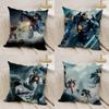 P-PacificS R-Rim Cushion Cover Silky Short Plush Double-Sided Printed Pillow Case for Sofa All Seasons Home Decor Gift