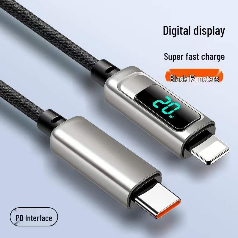 2025 Nylon Braided Fast Charging Type-C Cable with Digital Display, Zinc Alloy, 100W, Compatible with Multiple Models