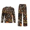 Men's Halloween Pajama Set Long Sleeve with Button Fly and Elastic Waist Drawstring for Sleepwear