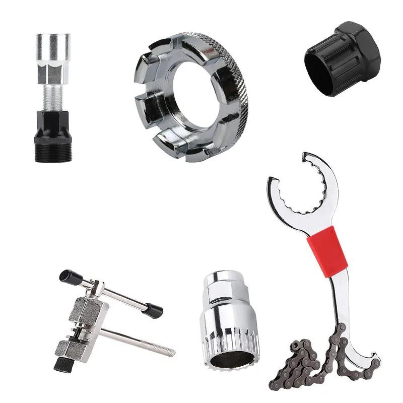 

Набор инструментов для ремонта велосипеда для горных велосипедов, выжимка цепи, съемник маховика, полный набор для технического обслуживания велосипеда для шоссейного, горного, гибридного велосипеда