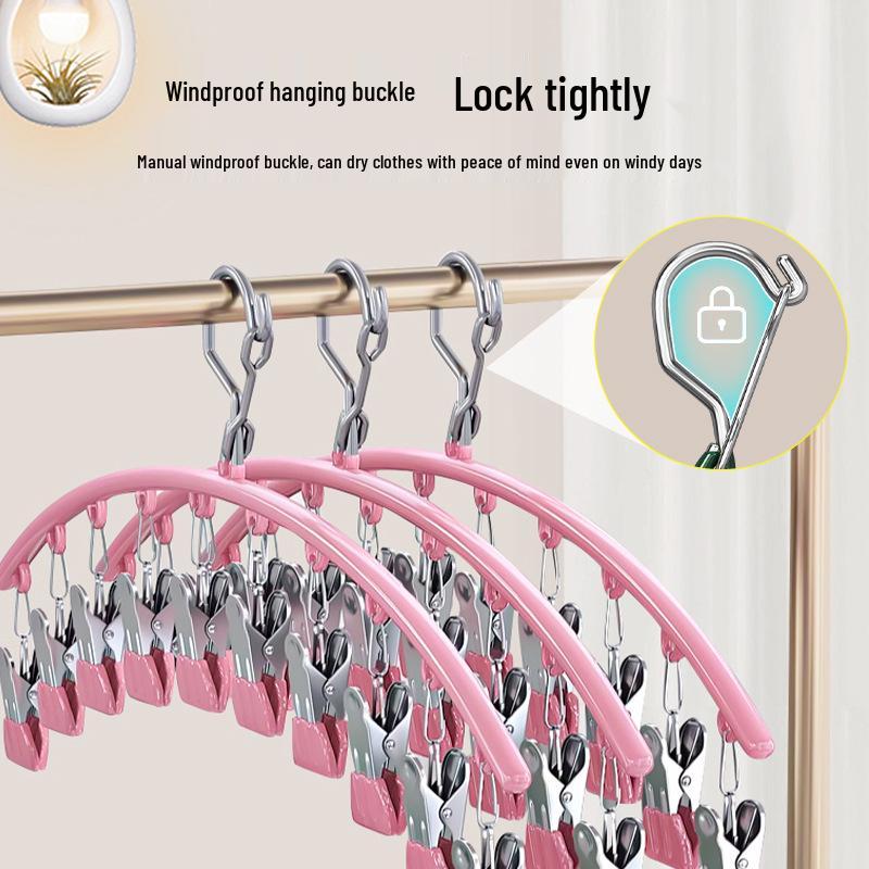 Multifunctional Sock Drying Rack with 10 Clips for Clothes, Lingerie, and Underwear
