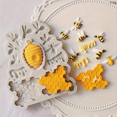 Silikonform mit Bienenkönigin und Honigwabe zum Dekorieren von Schokolade, Fondant und Kuchen – DIY-Backutensilien