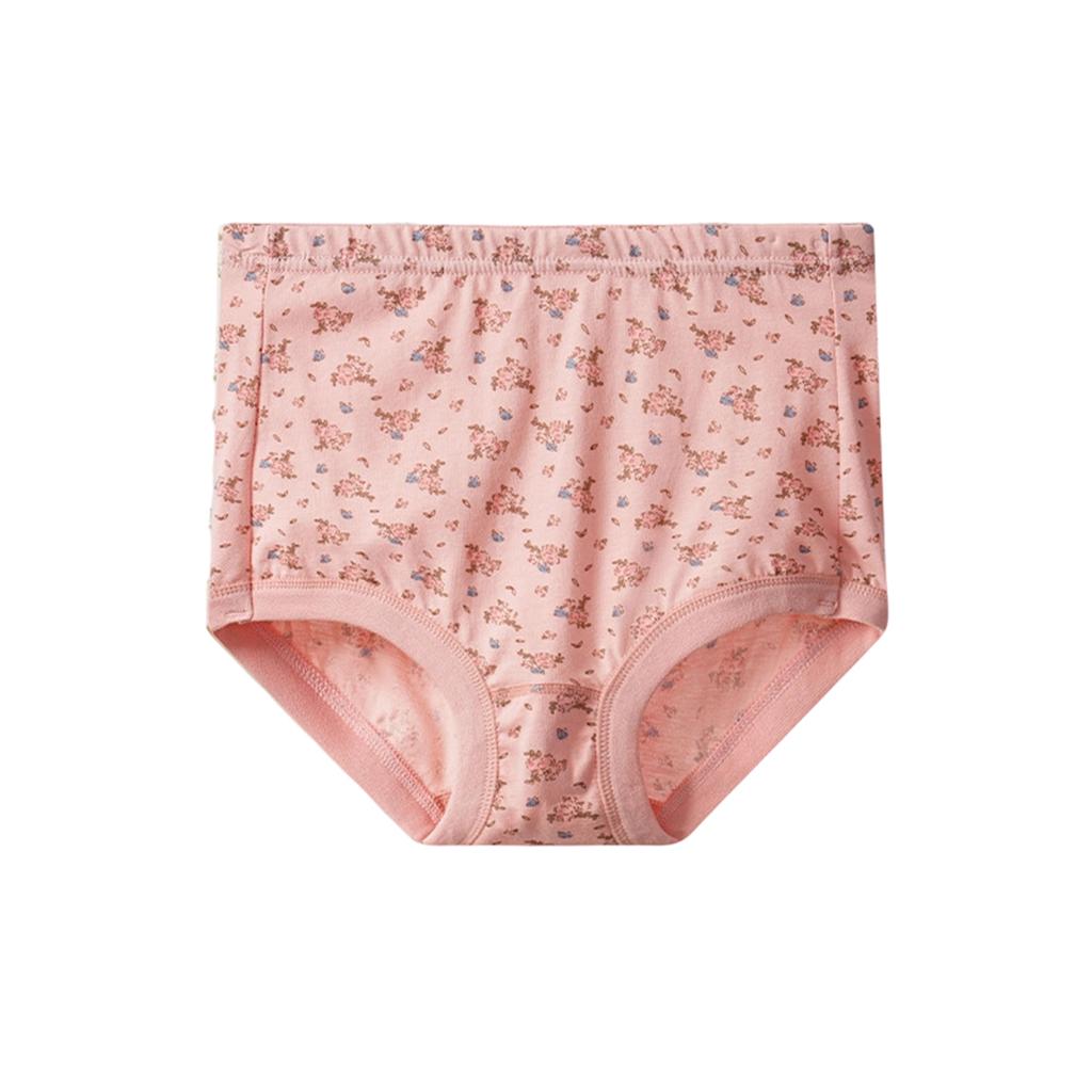 Girls Cotton Briefs Soft Breathable Underwear for Kids Classic High Waist Comfortable Fit Floral Print