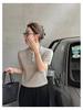 Korean Style Slimming Polo Collar Knit Shirt - Women's Casual Summer Pullover
