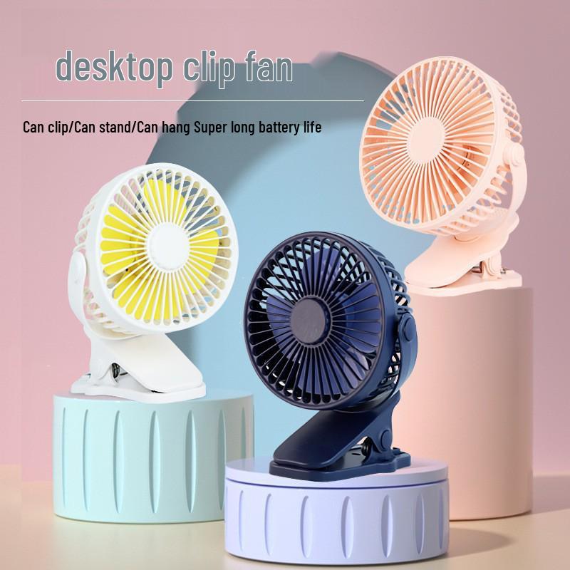 Ultra-Quiet USB Rechargeable 4-inch Clip Fan - Long Battery Life, Perfect for Desktop & Summer Use