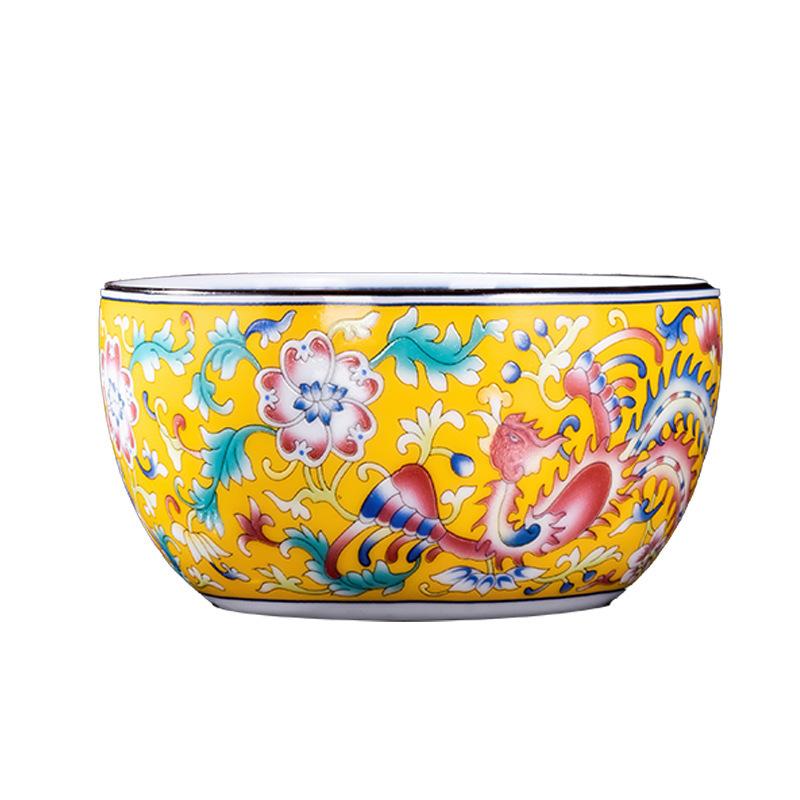 Ceramic Filigree Enamel Master Large Capacity Kung Fu Retro Palace Style Single Bowl Gift Tea Cup