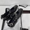 Fashion Fashion Square toe Rivet Metal buckle Women Ballet Flats Comfortable Soft Leather Mary Janes Boats Loafers Casual lazy Shoes