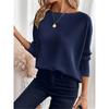Women S Waffle Knit Off Shoulder Long Sleeve Pullover Top
