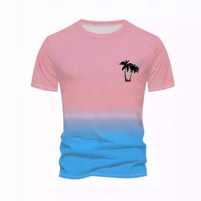 Sommer Bedruckte Herren Trendige Lockere Freizeit Kurzarm T-Shirts Herren Tops