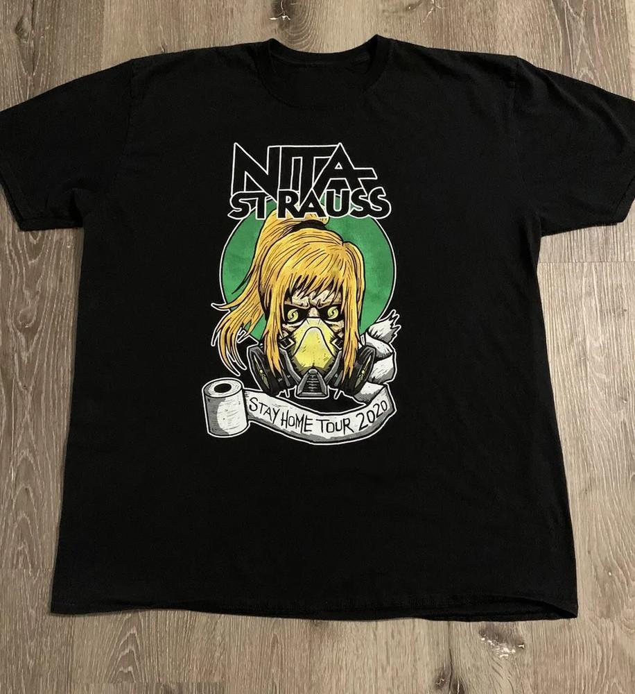 

Vtg Nita Strauss Stay Home Tour 2020 Cotton Black All Size Unisex Shirt CM273 Unisex T-Shirt S