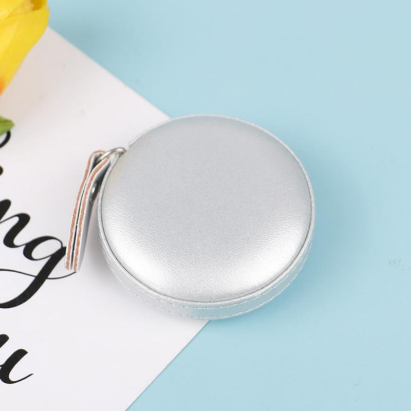 150cm Retractable Tape Measure With Round Faux Leather Case Pocket Size Soft Portable Dual Sided Ruler Measurement Tool For Body