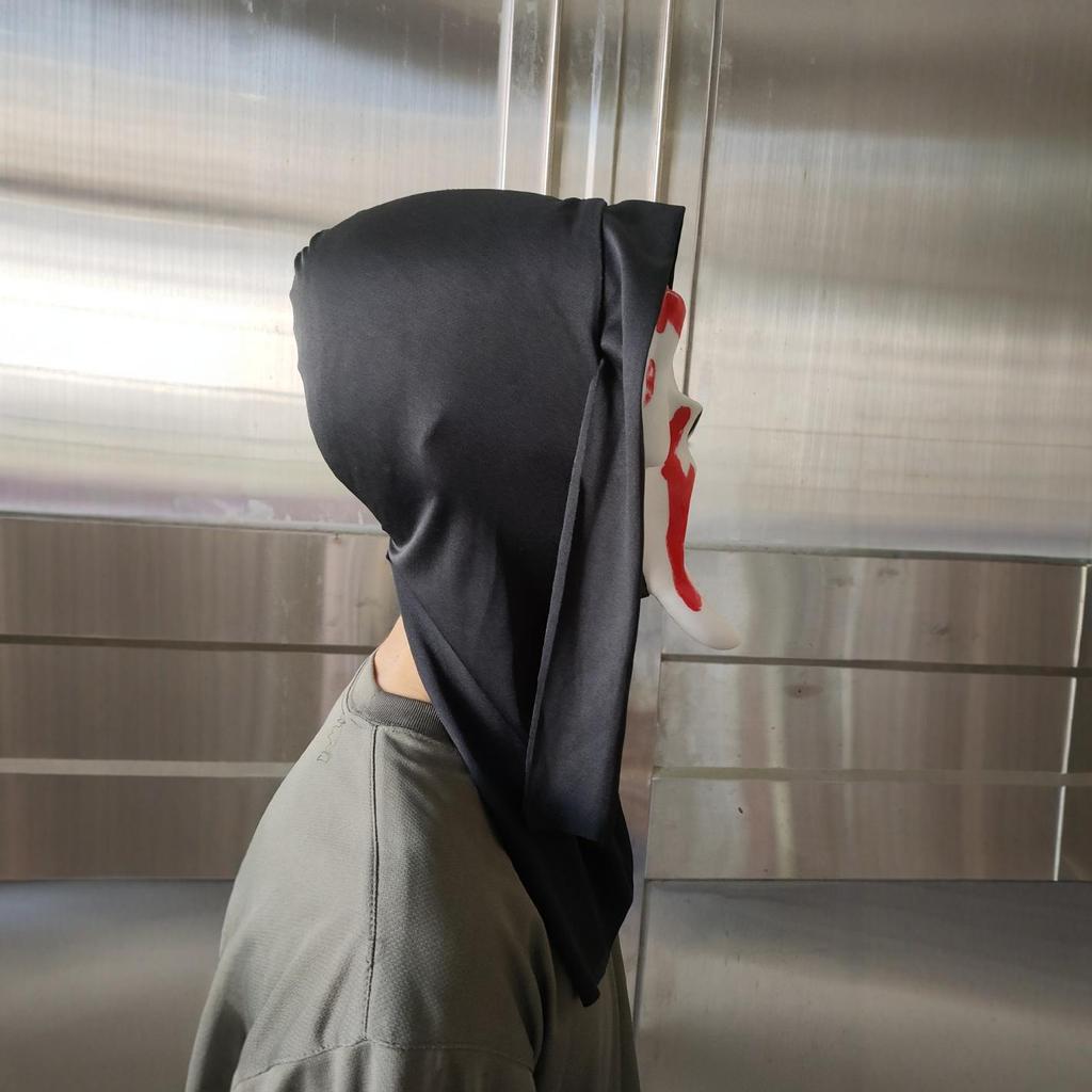 Screaming Mask Horror Bleeding Headgear Disturbing Thriller White Ghost Face Halloween Glow-in-the-Dark Cosplay