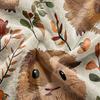 1pc Cozy Flannel Blanket with Adorable Guinea Pig & Floral Design - Soft Warm Throw for Sofa, Bed, Office - All-Season Gift