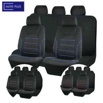 Car Seat Covers Black Mesh Fabric Spliced with Colorful Embossed Lines Suitable for SUV Sedan and Truck