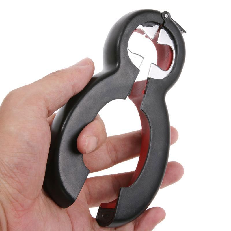 6-in-1 Multi Opener, Jar Gripper Bottle & Can Opener Tool, Non-Slip Easy Open Lid Remover for Seniors, Weak Hands
