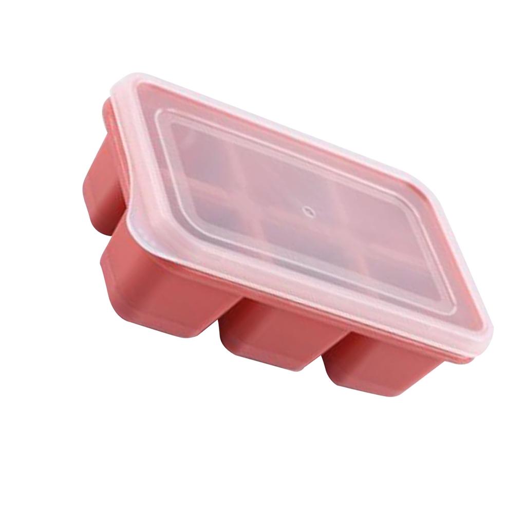 Trays Multipurpose 6 Grids Reusable Leakage Proof Easy Release Soft Bottom Silicone   Molds with Removable Lid