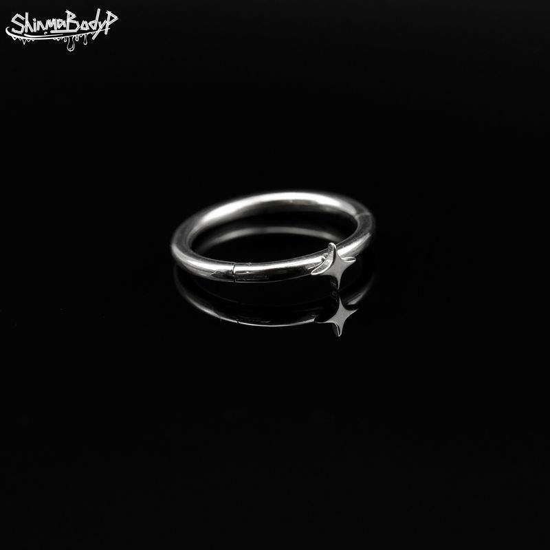 

Shinma Titanium Steel Super Cute Four-Corner XINGX Snap-on Lip Ring Labret European and American Sweet Punk Piercing Jewelry Rod Thickness 1.2mm, Inner Diameter 8mm Each