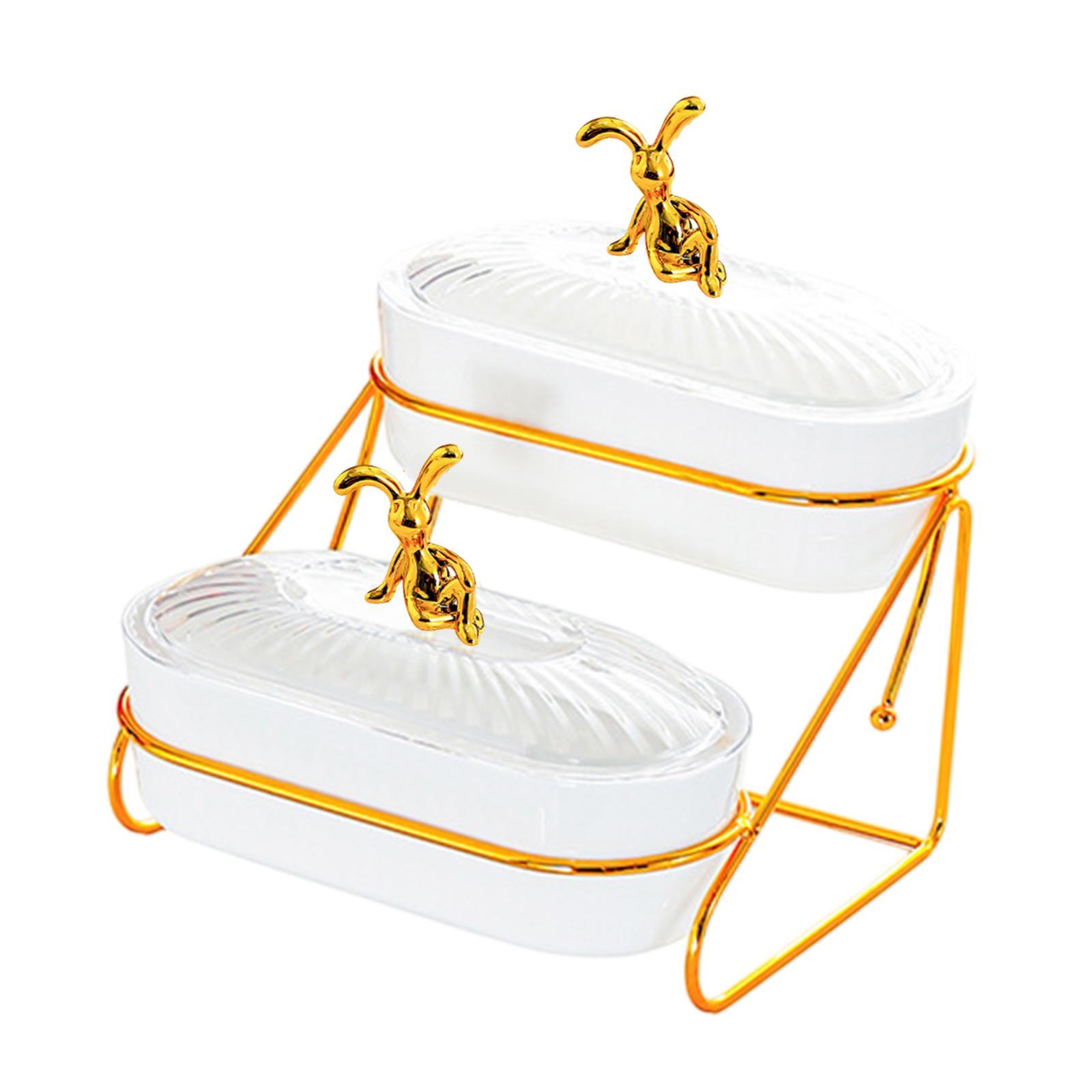 Dried Fruit Salad Plate with Lid Multifunctional with Rack Appetizer Serving Tray for Dried Fruits Cookies Appetizer Nuts Snack